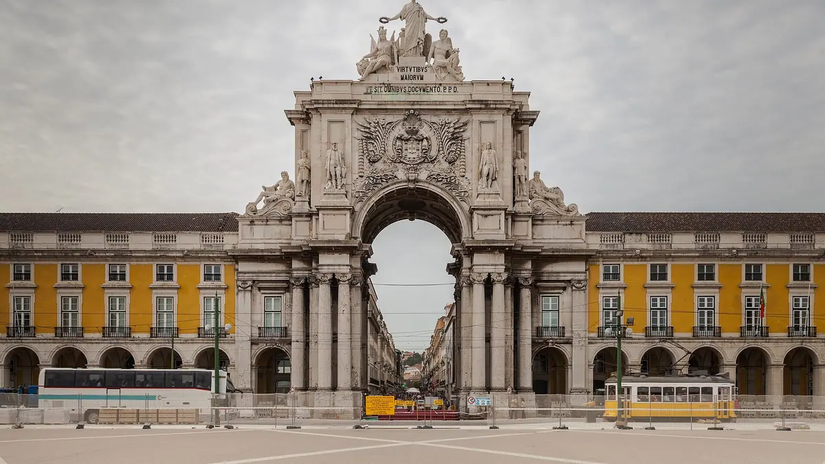 Praça do Comércio in Lissabon für portugiesisches Fernsehen
