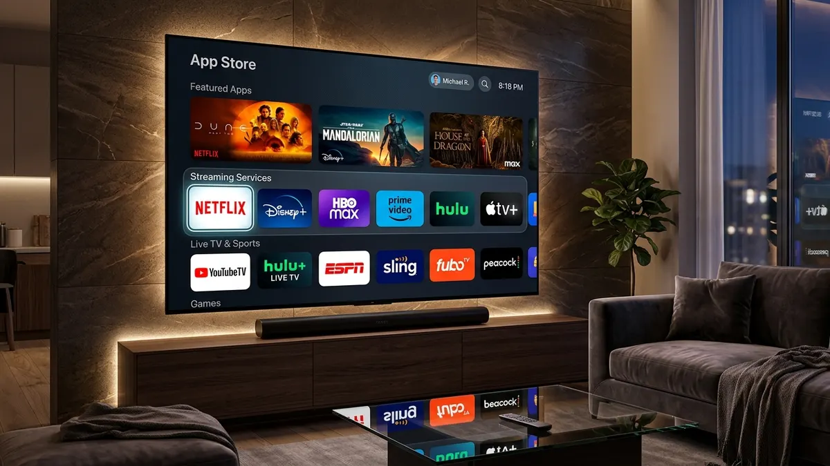 Smart TV App Store mit Streaming-Playern